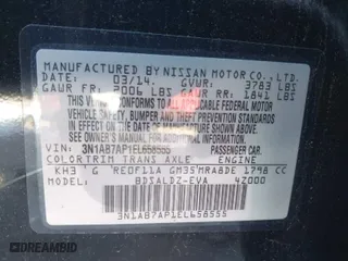 2014 Nissan Sentra SV with VIN 3N1AB7AP1EL658555, listed as a IAAI auction lot 41288954 with 195,203 mi miles. Bid and sale history available at carsss.com. Image 9.