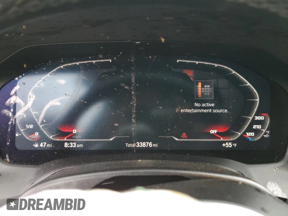 2021 BMW 3 Series M340i xDrive with VIN 3MW5U9J02M8B63206, listed as a Copart auction lot 75713254 with 33,876 mi miles and Salvage Title. Bid and sale history available at carsss.com. Image 9.