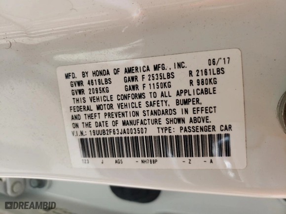 2018 Acura TLX w/A-SPEC Pkg with VIN 19UUB2F63JA003507, listed as a Copart auction lot 67358274 with 0 mi miles and Salvage Title. Bid and sale history available at carsss.com. Image 15.