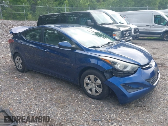 2016 Hyundai Elantra SE with VIN 5NPDH4AE7GH664692, listed as a IAAI auction lot 42605703 with 195,853 mi miles and . Bid and sale history available at DreamBid. Image 1.