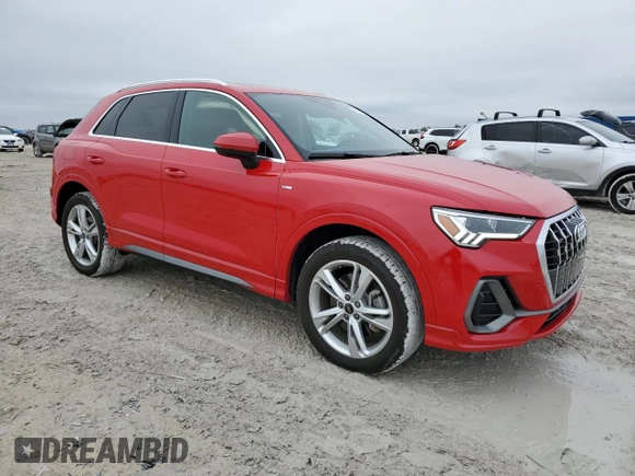 2022 Audi Q3 S line Premium Plus with VIN WA1EECF32N1147622, listed as a Copart auction lot 42111635 with 19,997 mi miles and Salvage Title. Bid and sale history available at carsss.com. Image 4.
