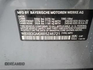 2024 BMW X2 M35i with VIN WBX83GM08R5Z46721, listed as a Copart auction lot 84721724 with 5,872 mi miles and Salvage Title. Bid and sale history available at carsss.com. Image 12.