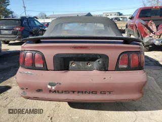 1998 Ford Mustang GT with VIN 1FAFP45X6WF213128, listed as a Copart auction lot 43036675 with 117,386 mi miles and Salvage Title. Bid and sale history available at carsss.com. Image 6.