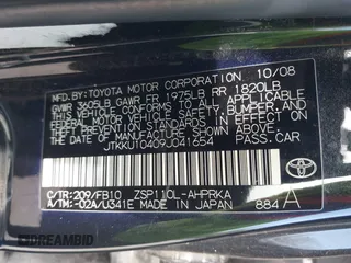 2009 Scion xD with VIN JTKKU10409J041654, listed as a IAAI auction lot 42036558 with 122,661 mi miles. Bid and sale history available at carsss.com. Image 9.