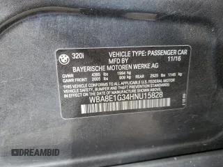 2017 BMW 3 Series 320i z VIN WBA8E1G34HNU15828, wystawiony jako Copart lot #52578625 z przebiegiem 61 391 mil mil oraz Szkoda całkowita • Salvage title. Historia ofert i sprzedaży dostępna na DreamBid. Obrazek 12.
