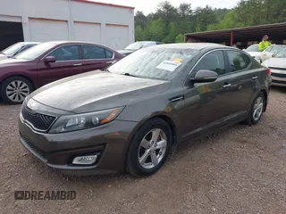 2015 Kia Optima LX with VIN 5XXGM4A74FG401418, listed as a IAAI auction lot 41899008 with 125,812 mi miles. Bid and sale history available at carsss.com. Image 2.