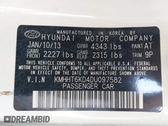 2013 Hyundai Genesis Coupe Premium z VIN KMHHT6KD4DU097582, wystawiony jako IAAI lot #42276696 z przebiegiem 114 934 mil mil oraz . Historia ofert i sprzedaży dostępna na DreamBid. Obrazek 9.