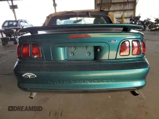 1996 Ford Mustang GT with VIN 1FALP45X5TF226385, listed as a Copart auction lot 43082185 with 21,450 mi miles and Salvage Title. Bid and sale history available at carsss.com. Image 6.