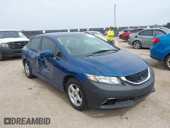 2014 Honda Civic Sedan LX with VIN 2HGFB2F54EH514327, listed as a IAAI auction lot 41781065 with 181,055 mi miles. Bid and sale history available at carsss.com. Image 1.