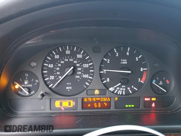 2000 BMW 5 Series 528iA with VIN WBADM6342YGV01382, listed as a Copart auction lot 44736415 with 167,919 mi miles and Salvage Title. Bid and sale history available at carsss.com. Image 9.