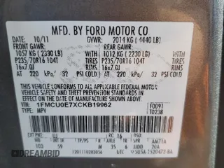 2012 Ford Escape Limited z VIN 1FMCU0E7XCKB19962, wystawiony jako Copart lot #49287765 z przebiegiem 132 747 mil mil oraz Szkoda całkowita • Salvage title. Historia ofert i sprzedaży dostępna na DreamBid. Obrazek 16.