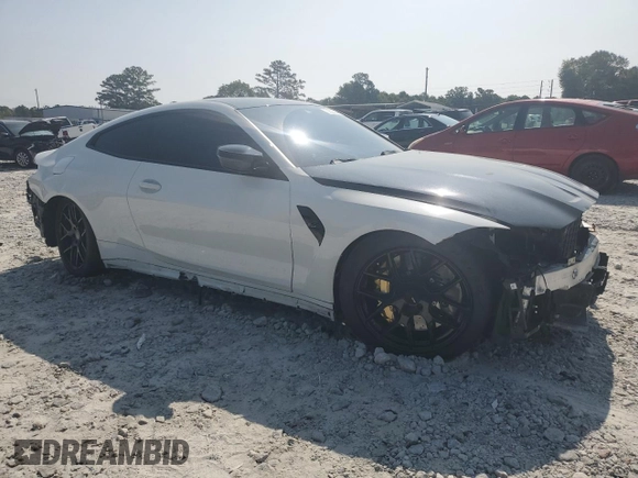 2022 BMW M4 Competition xDrive with VIN WBS43AZ01NCK23924, listed as a Copart auction lot 70023244 with 12,676 mi miles and Salvage Title. Bid and sale history available at carsss.com. Image 4.