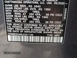 2020 Volkswagen Atlas SEL with VIN 1V2ME2CA6LC231134, listed as a Copart auction lot 48260785 with 63,057 mi miles and Salvage title. Bid and sale history available at DreamBid. Image 14.