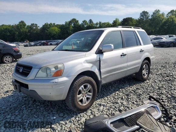 2005 Honda Pilot EX-L with VIN 2HKYF18505H500452, listed as a Copart auction lot 57552535 with 282,733 mi miles and Salvage title. Bid and sale history available at DreamBid. Image 1.