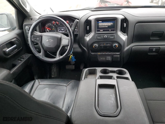 2021 Chevrolet Silverado 1500 Custom with VIN 1GCPYBEKXMZ420833, listed as a Copart auction lot 43644485 with 58,175 mi miles and Salvage Title. Bid and sale history available at carsss.com. Image 8.
