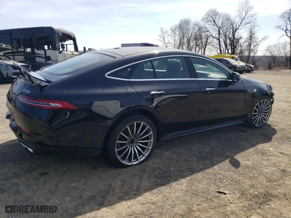2021 Mercedes-Benz AMG GT with VIN W1K7X6BB1MA036846, listed as a Copart auction lot 49321955 with 54,433 mi miles and Salvage Title. Bid and sale history available at carsss.com. Image 3.