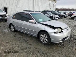 2003 Honda Civic EX with VIN 2HGES25753H588044, listed as a Copart auction lot 49589215 with 231,351 mi miles and Salvage Title. Bid and sale history available at DreamBid. Image 4.