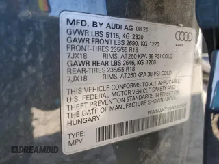 2022 Audi Q3 Premium with VIN WA1AUCF33N1020993, listed as a Copart auction lot 47046495 with 33,382 mi miles and Salvage Title. Bid and sale history available at carsss.com. Image 13.
