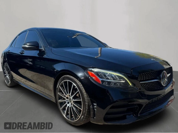 2019 Mercedes-Benz C 300 with VIN 55SWF8DB3KU287744, listed as a Copart auction lot 55195355 with 99,216 mi miles and Clean Title. Bid and sale history available at DreamBid. Image 1.
