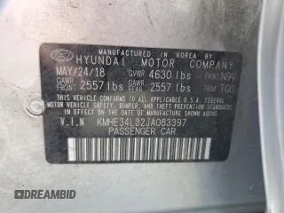 2018 Hyundai Sonata Hybrid Limited with VIN KMHE34L32JA083397, listed as a Copart auction lot 46826155 with 134,726 mi miles and Clean Title. Bid and sale history available at carsss.com. Image 12.
