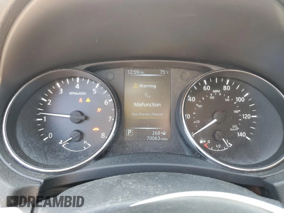 2017 Nissan Rogue SL with VIN 5N1AT2MV7HC887535, listed as a Copart auction lot 59861785 with 70,063 mi miles and Salvage title. Bid and sale history available at DreamBid. Image 9.
