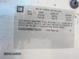 2009 Pontiac G5 z VIN 1G2AS18H097189787, wystawiony jako IAAI lot #40186929 z przebiegiem 125 964 mil mil oraz . Historia ofert i sprzedaży dostępna na DreamBid. Obrazek 9.