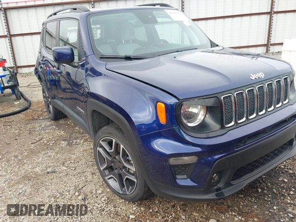 2020 Jeep Renegade Latitude with VIN ZACNJBBB0LPL70356, listed as a IAAI auction lot 41101892 with 1 mi miles. Bid and sale history available at carsss.com. Image 1.