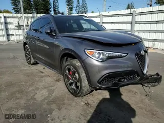 2023 Alfa Romeo Stelvio Ti with VIN ZASPAKBN1P7D54408, listed as a Copart auction lot 83367044 with 12,330 mi miles and Salvage Title. Bid and sale history available at carsss.com. Image 12.