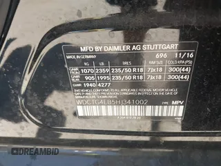 2017 Mercedes-Benz GLA 250 z VIN WDCTG4EB5HJ341002, wystawiony jako IAAI lot #41833218 z przebiegiem 131 940 mil mil oraz . Historia ofert i sprzedaży dostępna na DreamBid. Obrazek 9.