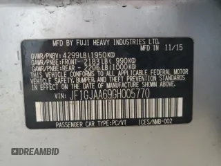 2016 Subaru Impreza z VIN JF1GJAA69GH005770, wystawiony jako Copart lot #51381895 z przebiegiem 52 000 mil mil oraz Szkoda całkowita • Salvage title. Historia ofert i sprzedaży dostępna na DreamBid. Obrazek 14.
