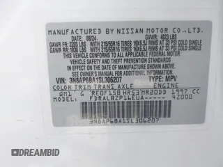 2025 Nissan Kicks S with VIN 3N8AP6BA1SL306207, listed as a IAAI auction lot 41813763 with 20,807 mi miles. Bid and sale history available at carsss.com. Image 9.