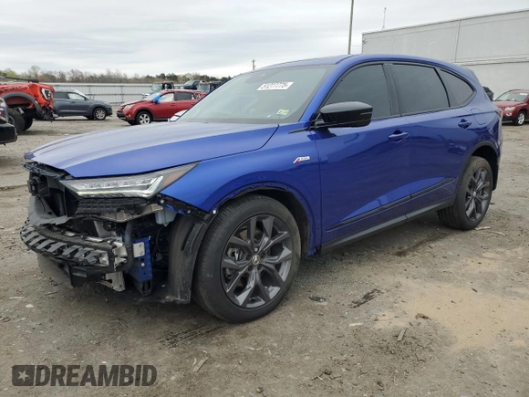 2022 Acura MDX w/A-Spec Package with VIN 5J8YE1H0XNL035540, listed as a Copart auction lot 51277775 with 33,724 mi miles and Salvage Title. Bid and sale history available at carsss.com. Image 1.