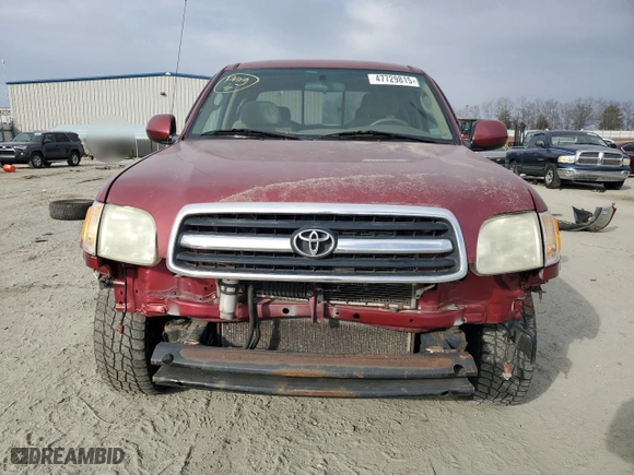2001 Toyota Tundra Ltd with VIN 5TBBT48151S214199, listed as a Copart auction lot 47729815 with 165,256 mi miles and Salvage Title. Bid and sale history available at carsss.com. Image 6.