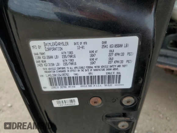 2002 Jeep Liberty Limited with VIN 1J4GL58K12W185761, listed as a Copart auction lot 53367965 with 163,561 mi miles and Salvage title. Bid and sale history available at DreamBid. Image 13.