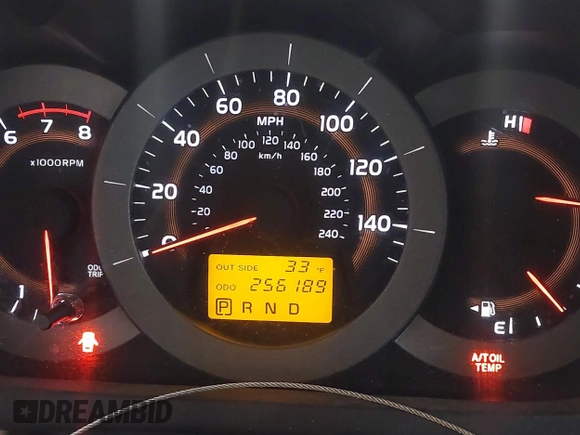 2008 Toyota RAV4 with VIN JTMBK33V185056054, listed as a IAAI auction lot 41702082 with 256,189 mi miles. Bid and sale history available at carsss.com. Image 7.