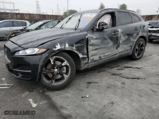 2018 Jaguar F-PACE 30t Premium with VIN SADCJ2GX9JA296399, listed as a Copart auction lot 86770484 with 0 mi miles and Salvage Title. Bid and sale history available at carsss.com. Image 1.