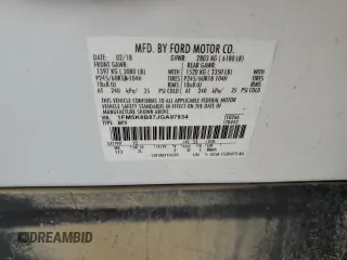 2018 Ford Explorer z VIN 1FM5K8B87JGA97834, wystawiony jako Copart lot #60638265 z przebiegiem 143 249 mil mil oraz Szkoda całkowita • Salvage title. Historia ofert i sprzedaży dostępna na DreamBid. Obrazek 13.