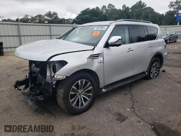 2020 Nissan Armada SL with VIN JN8AY2ND3LX017458, listed as a Copart auction lot 69870064 with 114,191 mi miles and Salvage Title. Bid and sale history available at carsss.com. Image 1.