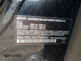 2015 BMW 7 Series 750i xDrive with VIN WBAYB6C56FD966052, listed as a Copart auction lot 47776235 with 123,754 mi miles and Clean Title. Bid and sale history available at DreamBid. Image 12.