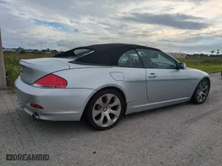 2006 BMW 6 Series 650Ci with VIN WBAEK13406CN72159, listed as a Copart auction lot 75078214 with 0 mi miles and Salvage Title. Bid and sale history available at carsss.com. Image 3.