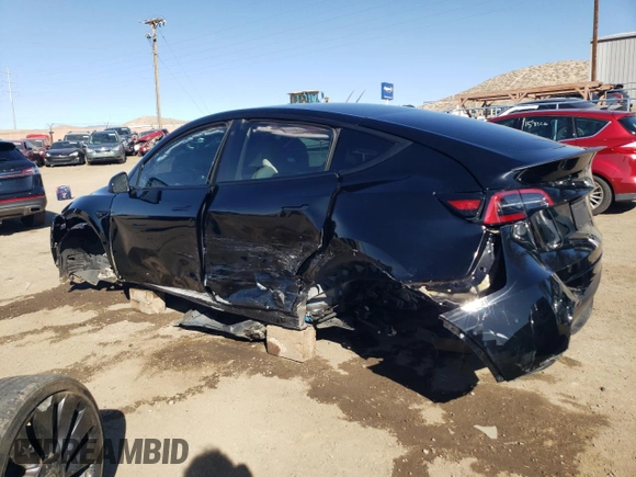 2023 Tesla Model Y Performance with VIN 7SAYGDEF3PF773031, listed as a Copart auction lot 47105765 with 25,604 mi miles and Salvage Title. Bid and sale history available at DreamBid. Image 2.