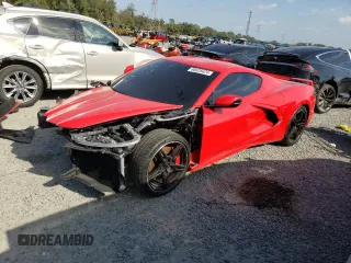 2021 Chevrolet Corvette 2LT with VIN 1G1YB2D42M5119272, listed as a Copart auction lot 86628424 with 7,124 mi miles and Salvage Title. Bid and sale history available at carsss.com. Image 1.