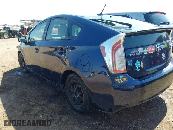 2013 Toyota Prius One with VIN JTDKN3DU1D0350459, listed as a IAAI auction lot 41982187 with 267,002 mi miles. Bid and sale history available at carsss.com. Image 3.