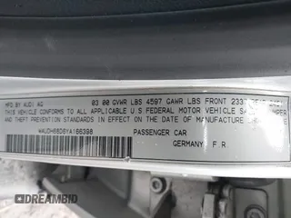 2000 Audi A4 с VIN WAUDH68D6YA166398, выставлен на аукционе IAAI как лот 41914420 с пробегом 74 629 миль миль и . История ставок и продаж доступна на DreamBid. Изображение 9.