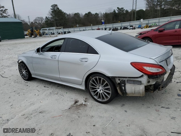 2015 Mercedes-Benz CLS-Class CLS 400 with VIN WDDLJ6FB9FA146055, listed as a Copart auction lot 87805545 with 97,562 mi miles and Salvage Title. Bid and sale history available at carsss.com. Image 2.