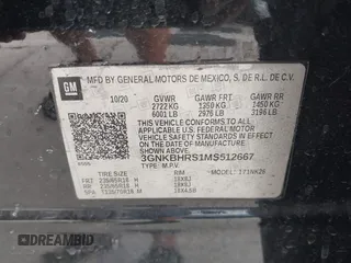 2021 Chevrolet Blazer LT с VIN 3GNKBHRS1MS512667, выставлен на аукционе IAAI как лот 41974844 с пробегом 115 520 миль миль и . История ставок и продаж доступна на DreamBid. Изображение 9.