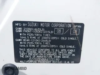 2010 Suzuki Grand Vitara XSport z VIN JS3TE0D48A4100189, wystawiony jako IAAI lot #42500701 z przebiegiem 135 346 mil mil oraz . Historia ofert i sprzedaży dostępna na DreamBid. Obrazek 9.