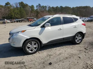 2013 Hyundai Tucson GLS with VIN KM8JU3AC1DU606047, listed as a Copart auction lot 48692885 with 185,829 mi miles and Salvage Title. Bid and sale history available at carsss.com. Image 1.