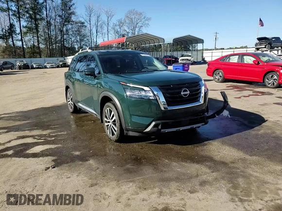 2023 Nissan Pathfinder Platinum with VIN 5N1DR3DH9PC249135, listed as a Copart auction lot 87843415 with 16,796 mi miles and Salvage title. Bid and sale history available at DreamBid. Image 14.