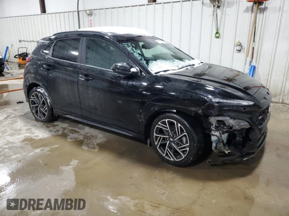 2022 Hyundai Kona N Line with VIN KM8K3CA32NU832526, listed as a Copart auction lot 87066404 with 20,062 mi miles and Salvage Title. Bid and sale history available at carsss.com. Image 4.